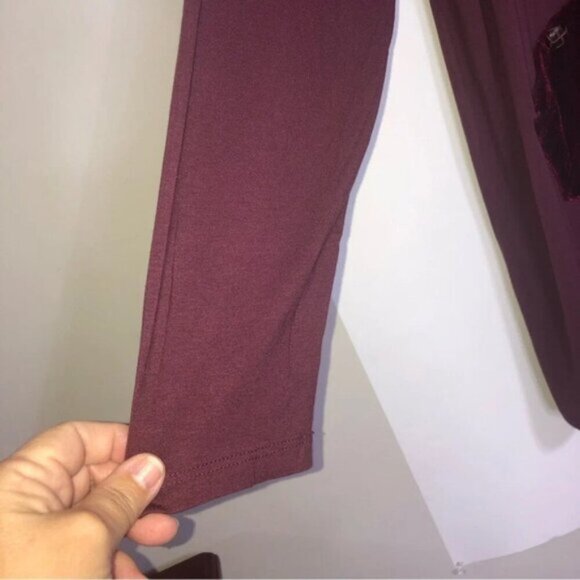 Mina et Bina Cardigan Open Front Lightweight Plum XL Velvet Pockets - Picture 5 of 9